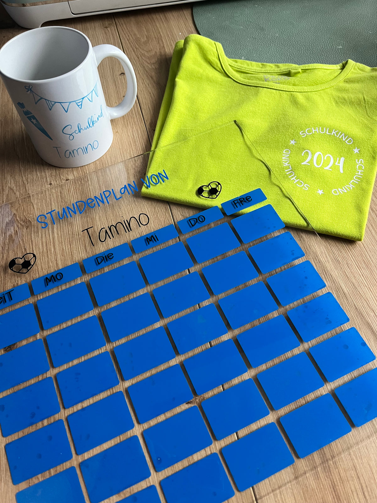 Personalisierter Stundenplan für Schulkinder | Acryl| Stundenplan mit Name| Geschenk zur Einschulung