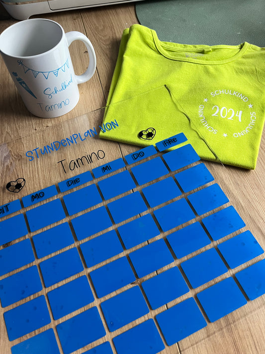 Personalisierter Stundenplan für Schulkinder | Acryl| Stundenplan mit Name| Geschenk zur Einschulung